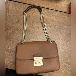 Michael Kors Brown Shoulder Bag/Crossbody with Gold Chain Strap
